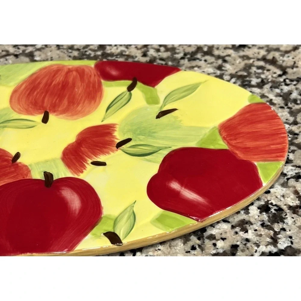 Temptations By Tara Fruit Basket Ceramic Trivet Hot Plate Oval 12.5